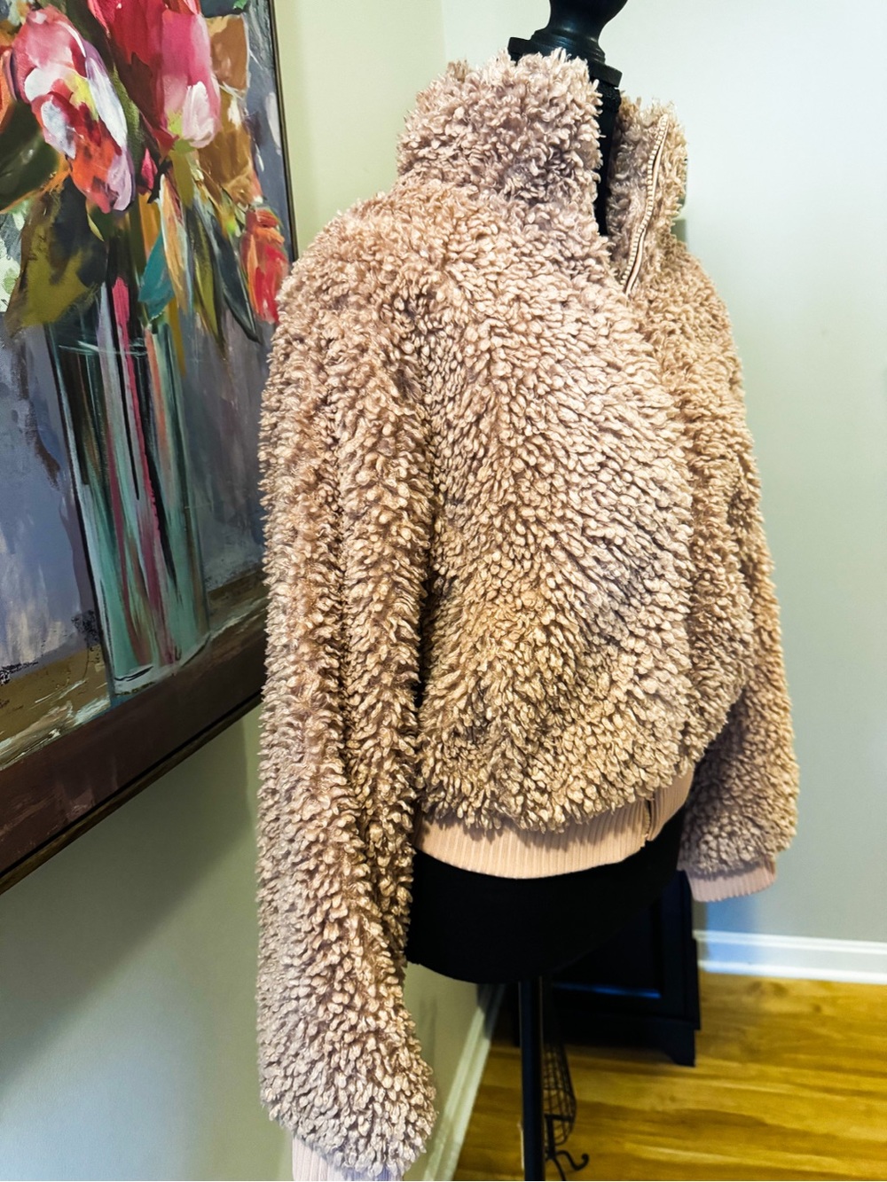 Love Tree Cropped Teddy Faux Fur Fleece Jacket - Excellent Condition